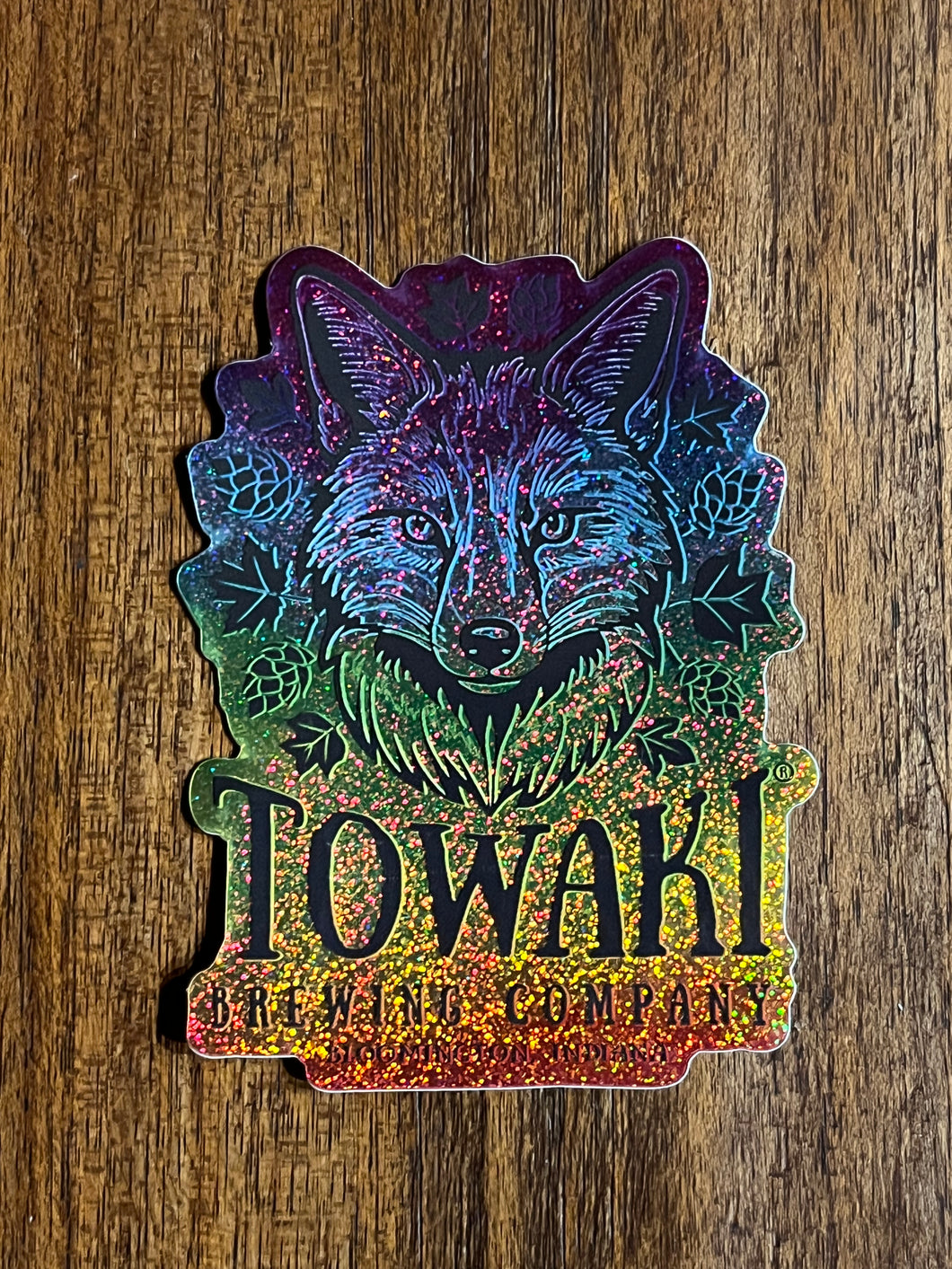 Rainbow Glitter Towaki Sticker with Black Logo - 4
