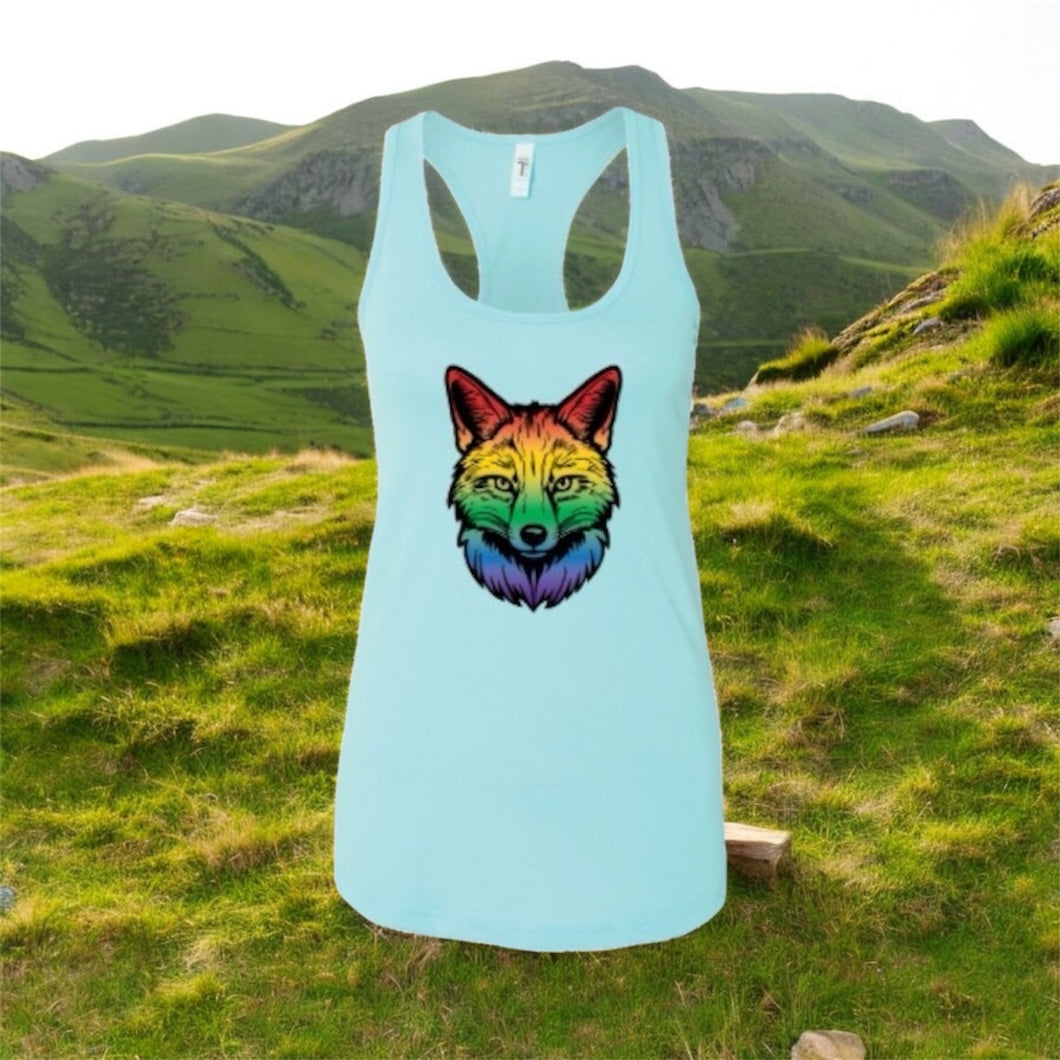 Towaki Rainbow Fox Racerback Tank