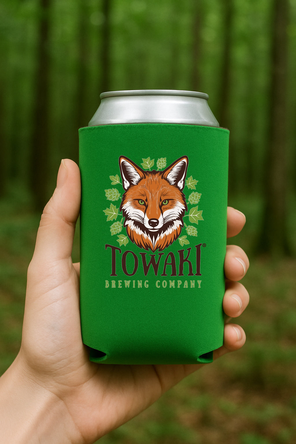 Towaki Can Koozie - GREEN - 12/16 oz